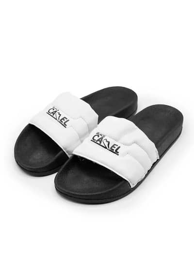 Men's Black and White Slippers