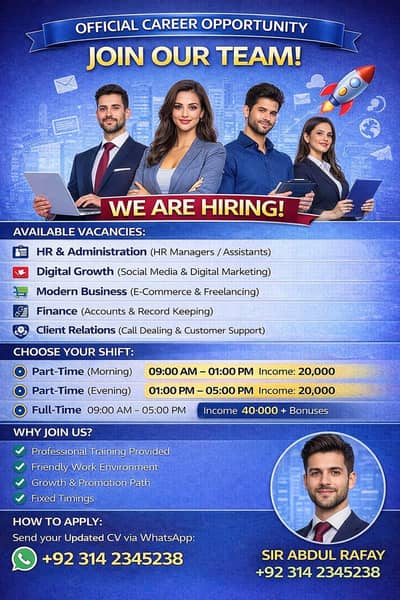 Marketing Staff Required | Male & Female jobs | Urgent Hiring
