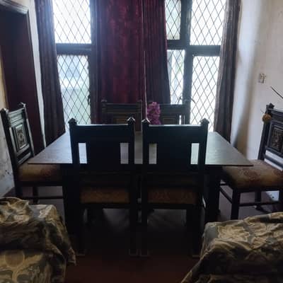 6 chair Dinning set ( Glass Top