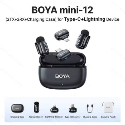 BOYA Mini 12 Dual Wireless Microphone (Type-C + Lightning)