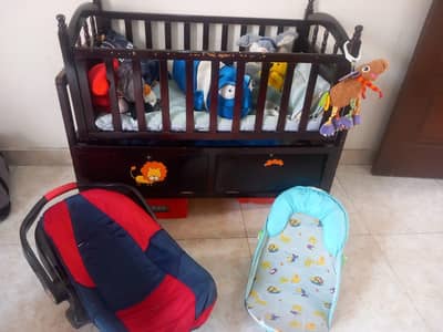 Baby Cot with Pram & Baby Seater