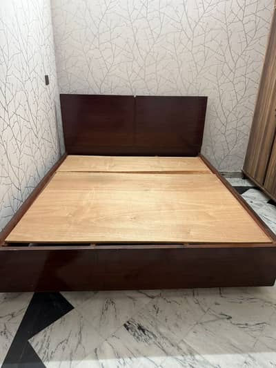 “Solid Wood King Size Bed – Heavy & Durable (Bed Only)
