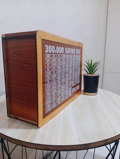 wooden  300,000  saving box challenge chart