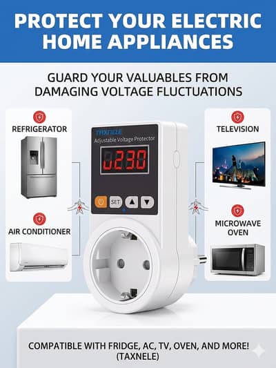 Automatic Voltage Protector Socket AC 220V Adjustable 16A Power Surge