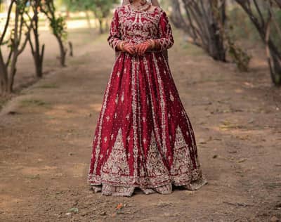Luxury Barat Bridal Lehenga - Korean Silk - Heavy Handwork