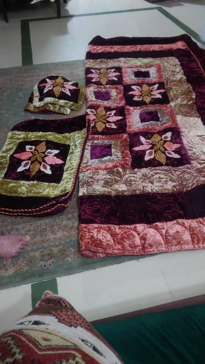 5 piece valvet bridal set