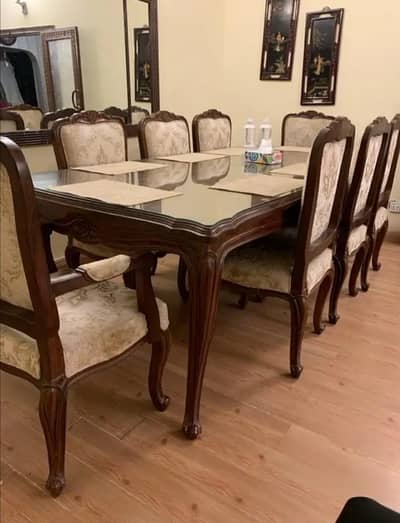 Eight chairs dining table
