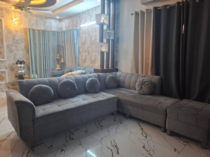 Gray L shape sofas 0