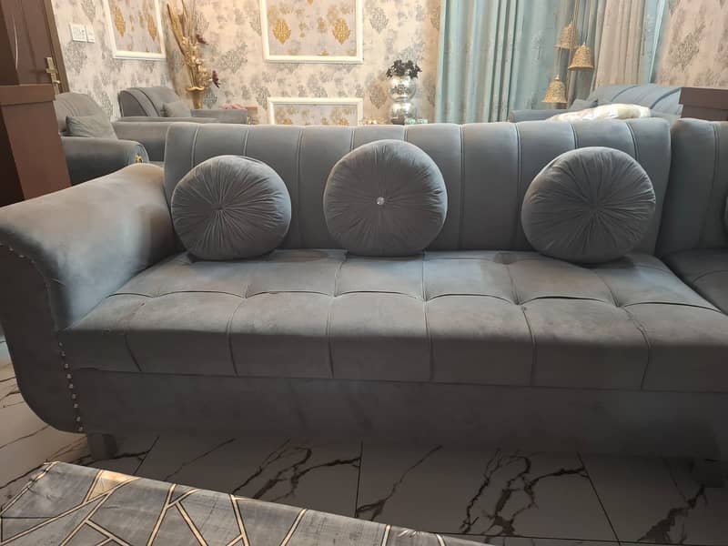 Gray L shape sofas 1