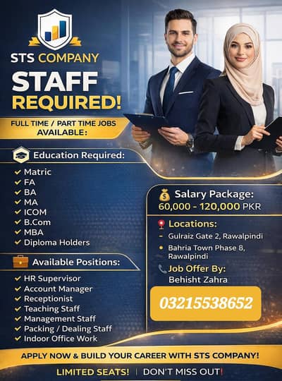 STAFF REQUIRED. . . . .
