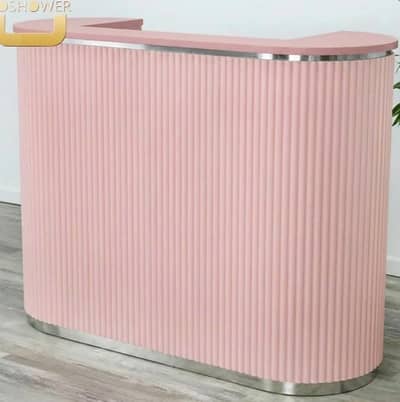 Professional Pink Fluted Reception Counter – New Arrival