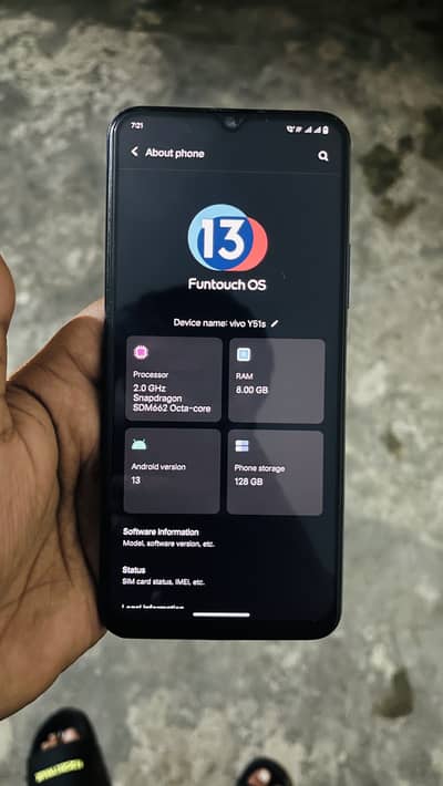 Vivo y51s 8/128 orignale pta