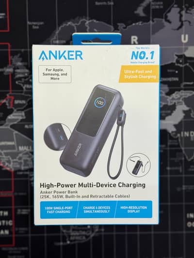 Anker Laptop Power Bank (25K, 165W, Built-In and Retractable Cables)