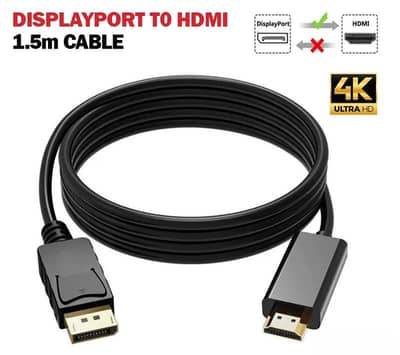 HDMI to display port cable 1.5 meter for 1080p or higher resolutions
