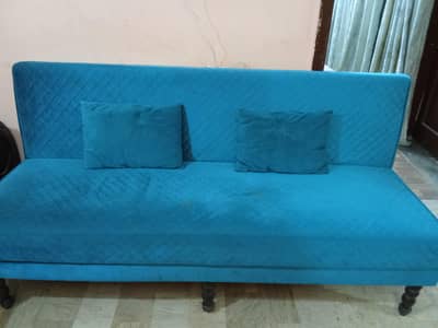 sofa cum bed, velvet stuf