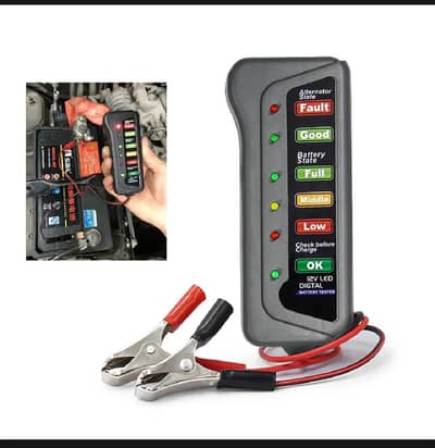 Mini 12V Car Battery Tester Digital Alternator Tester 6 LED Auto