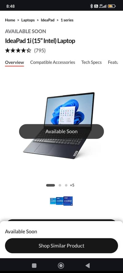 lenovo ideapad 1i Gen 7 intel pentium N6000 laptop -window 11- slim