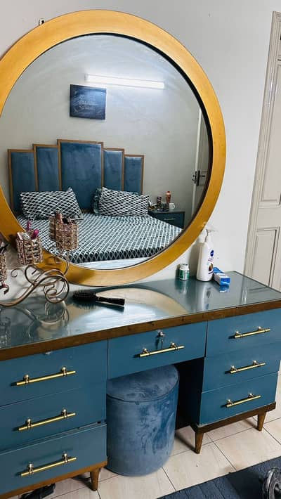 Modern Blue Double Bed – Neat & Clean with mattress