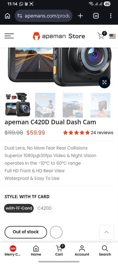 Apeman C420D dashcam original