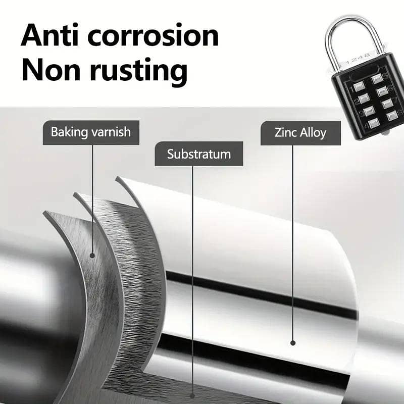 Waterproof Combination Padlock with 4-Digit Code 2