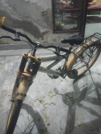 Yellow mountain bike