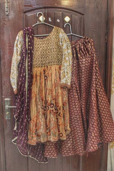 net frock with gharara ready to wear