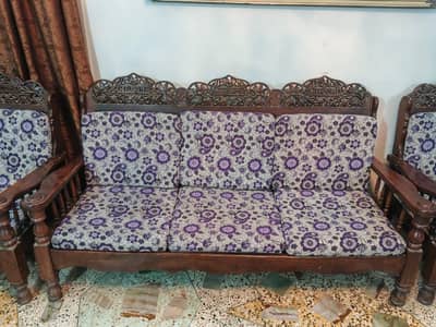 5 seater wooden sofa set