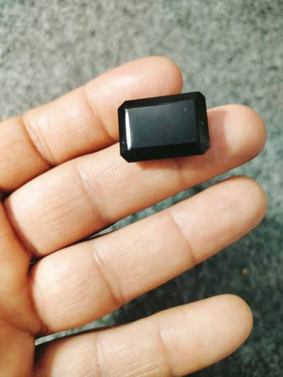 beautiful natural black tourmaline stone facetted cut