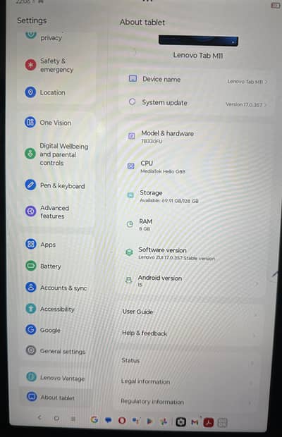 Lenovo Tablet M11 | 8gb Ram | 128 gb storage