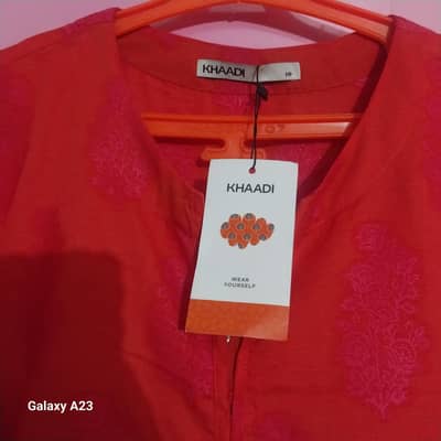 Original Khaddi Kurti - NICE ORANGE & PINK Shade