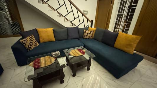 Modern L-Shaped 8-Seater Lounge Sofa – For Sale