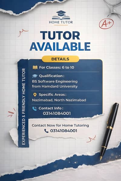 MALE HOME TUTOR