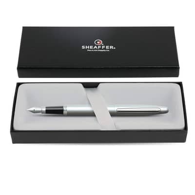Sheaffer 100 brushed chrome fountain pen