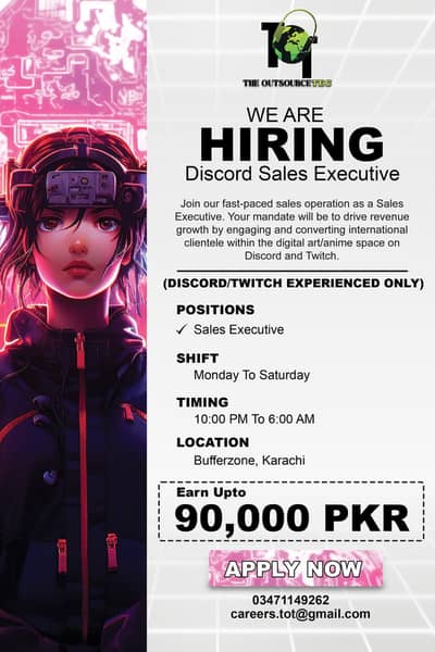 HIRING: EXPERIENCED SALES EXECUTIVE