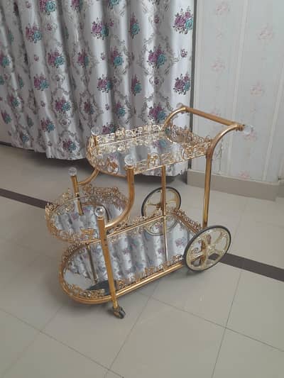 golden tea trolley/table