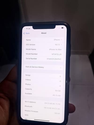 iphone xsmax water pack just back braik all ok non pta