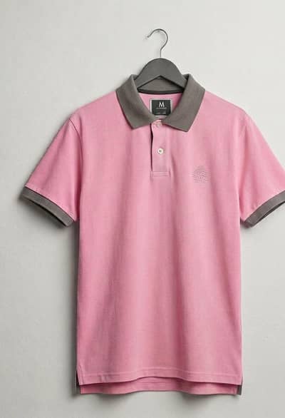 Men’s Premium Pink Polo Shirt – Stylish Cotton Casual T-Shirt (Size M
