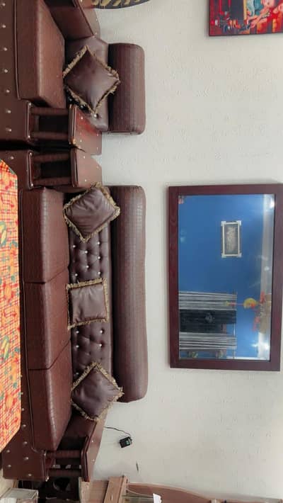 my 6 seater sofa set in brown colour 100% ok