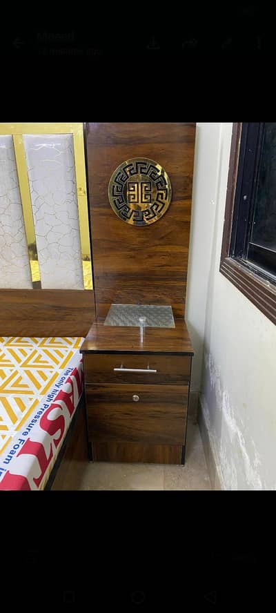 one large bed including two corner table, with mattress