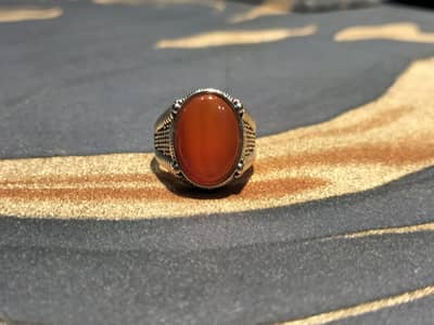 yamni aqeeq original stone ring