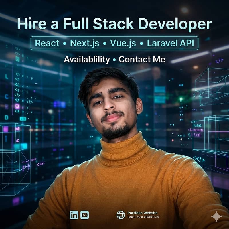 Full Stack Developer – React, Next. js, Vue & Laravel API Expert 1