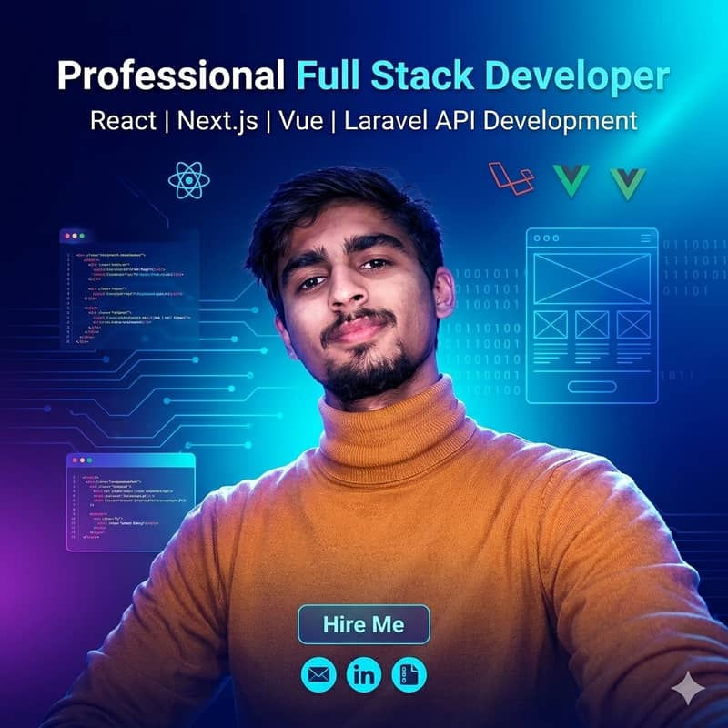 Full Stack Developer – React, Next. js, Vue & Laravel API Expert 3