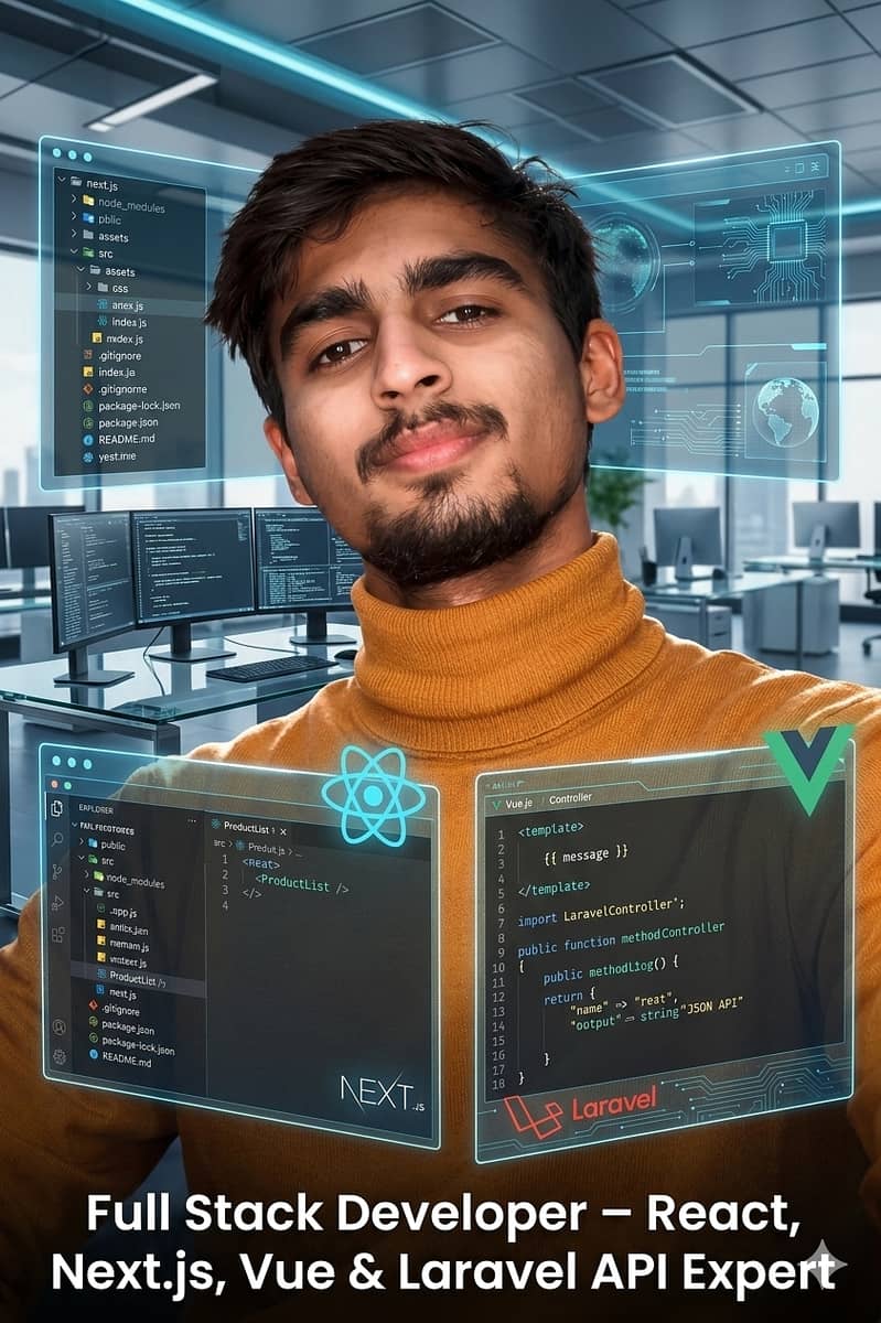 Full Stack Developer – React, Next. js, Vue & Laravel API Expert 4