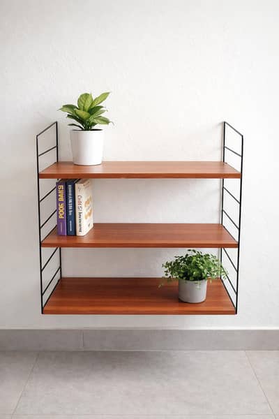 3 Tier Wooden Shelf with Metal Frame - Multipurpose Rack