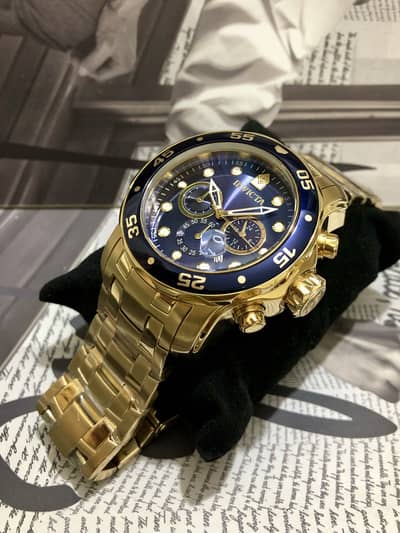 INVICTA GOLD TONE-ORIGINAL NEW WATCH-SEIKO CITIZEN CASIO ARMANI