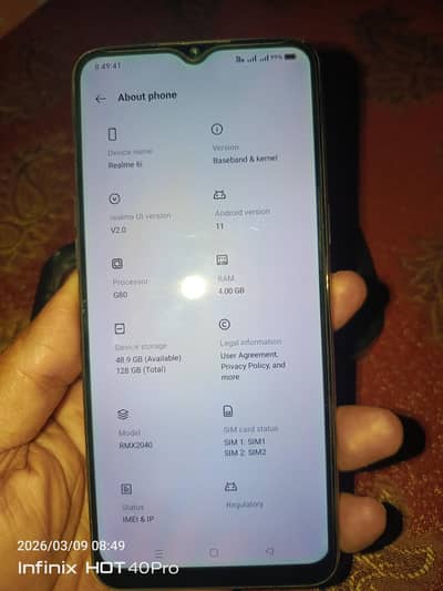 Realme 6i 4gb ram 128gb rom sell& exchange