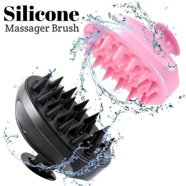 Silicone Scalp Masagr Shampoo Brush ( Random Colors )