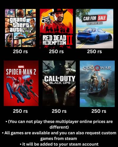 All story mode / offline steam games available