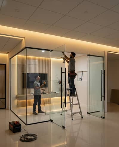 Office Partitions in Lahore – Gypsum Board, Glass & Wooden Partition