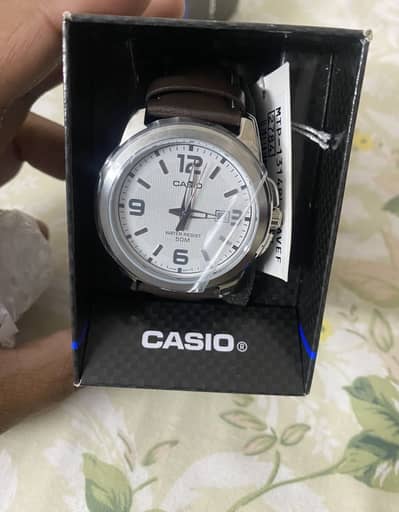 Casio brown belt strap watch MTP-1314PL-7AVEF